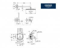 MEDIDAS SET DE DUCHA EUROCUBE GROHE